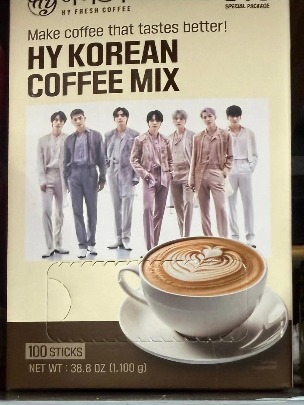 HY Korean Coffee Mix Instant Sticks - Cream (BTS Special Package) - Picture 2 of 6